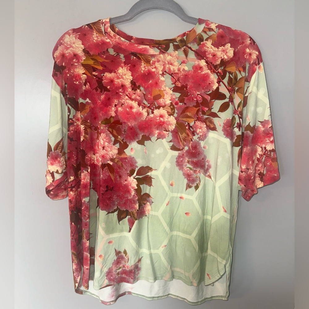Johnny Was Floral Blouse in Red and Green